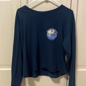 navy natives of the golden coast brandy cropped long sleeve